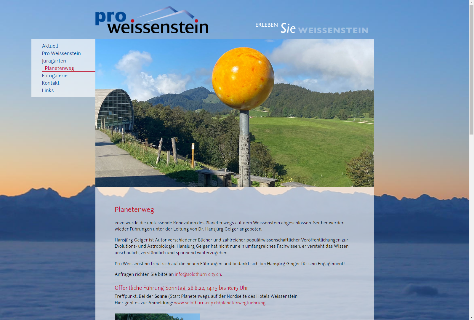 Planetenweg Weissenstein
