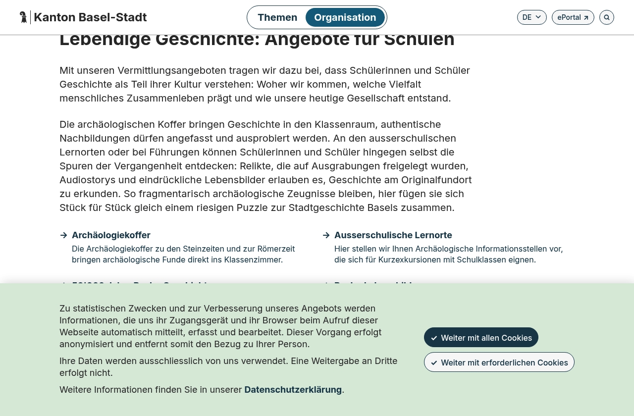 Archäologie in der Stadt Basel - Archäologiekoffer